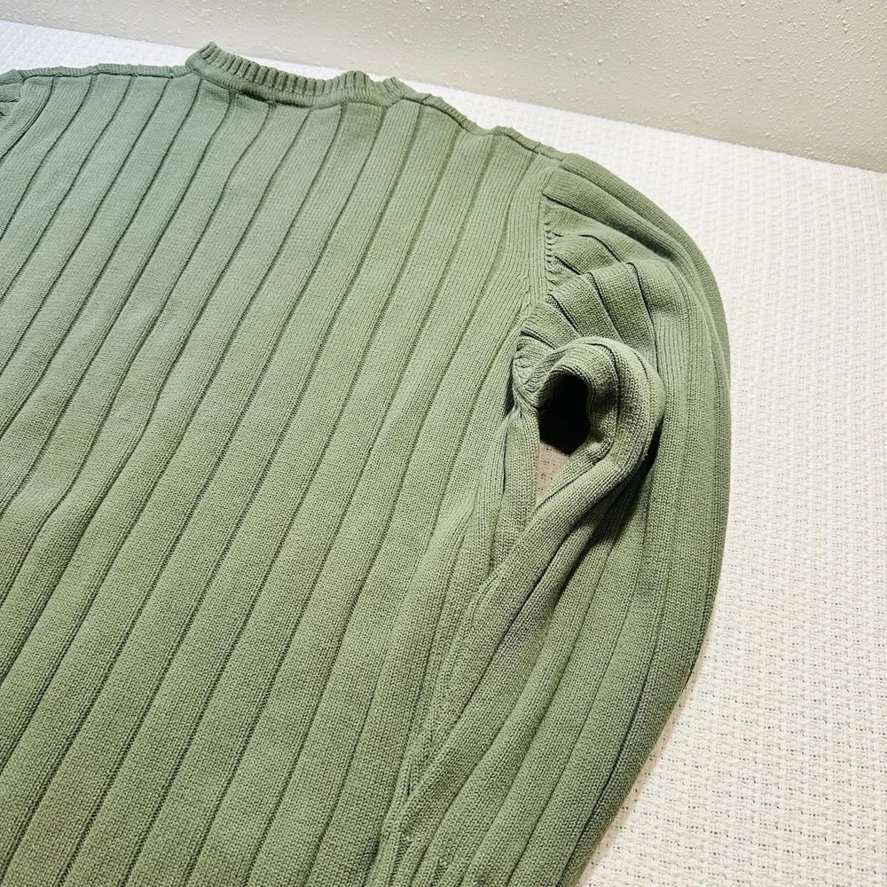 Vintage 90s Green Field Gear Men's  V-Neck Ribbed Sweater 3XL Layering Preppy - Picture 13 of 13